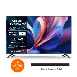 TV Xiaomi A Pro 75 O39PT-EU + Xiaomi Soundbar 2.0 EU S22E